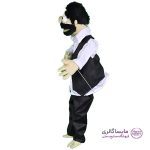 عروسک نمایشی دستی طرح حاجی با سبیل مشکی، جلیقه و دهان متحرک مناسب تئاتر